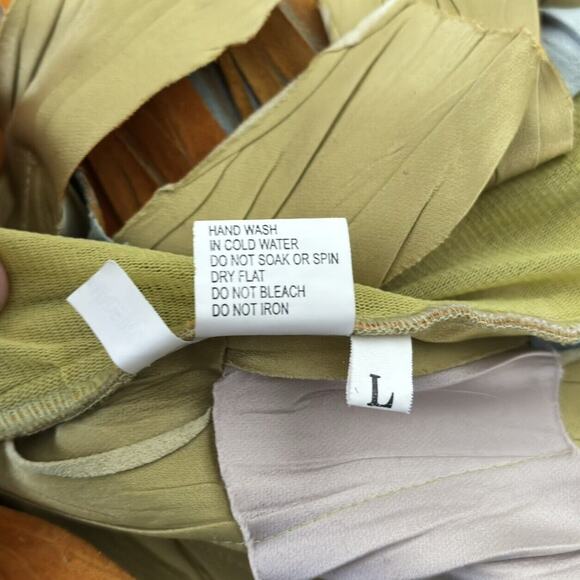 Fantazia Textured Weave Shirt Sz L Yellow Orange Witchy 90s Art Indie - Picture 7 of 9